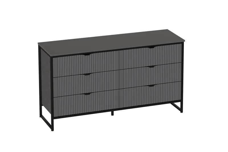 Комод 6 ящ "Нора" спальня Графит