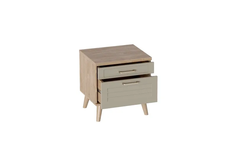 Тумба 2 ящ "Гавана" спальня Светло-серый софт